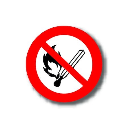 Ergomat 16in CIRCLE SIGNS - No Open Flame DSV-SIGN 256 #1766 -UEN